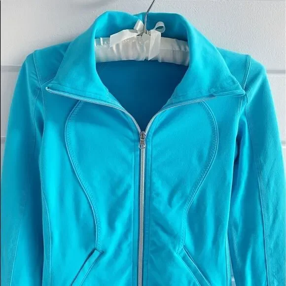 Lululemon Blue Nice Asana Brushed Surge Jacket Sweatshirt Size 4 - Picture 6 of 15